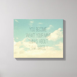 Citaten over de geest, lucht en wolken, vintage canvas afdruk