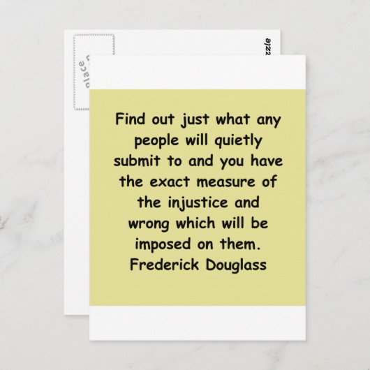 citaten van frederick douglass briefkaart (Voorkant / Achterkant)