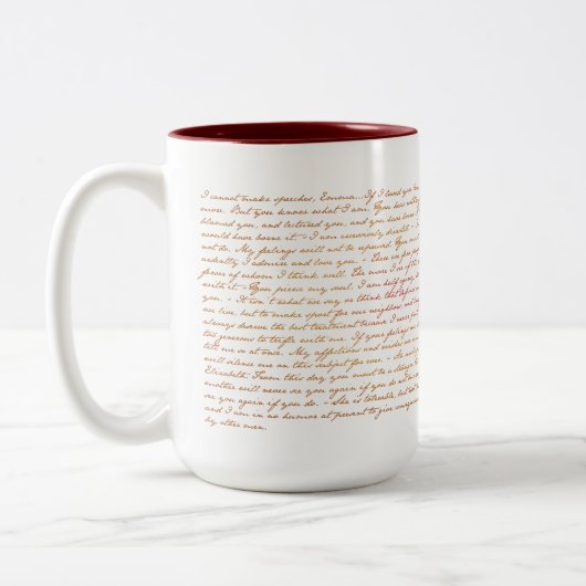 Citaten van Jane Austen P&P Tweekleurige Koffiemok (Links)