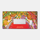 Citation Abstraite Floral Rouge personnalisée (Clavier et souris)