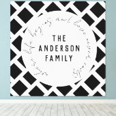 Citation Amour Famille Moderne Toile Noir et Blanc (Insitu (Plancher de Bois))