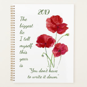 Citation amusante Écrivez-la sur Red Poppy Flower