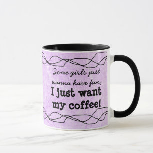 Citation amusante Mug de café violet féminin
