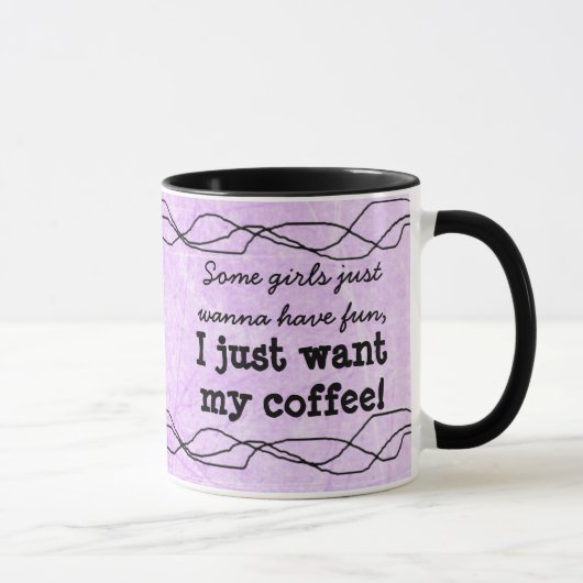 Citation amusante Mug de café violet féminin (Droite)