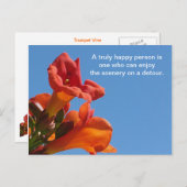 Citation avec la vigne de trompette Carte postale (Devant / Derrière)