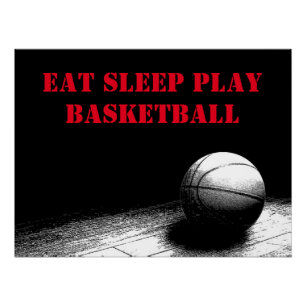 Citation Basketball Manger Sleep Jouer Poster Parf