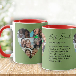 Citation BFF Collage Coeur photo Mug coloré
