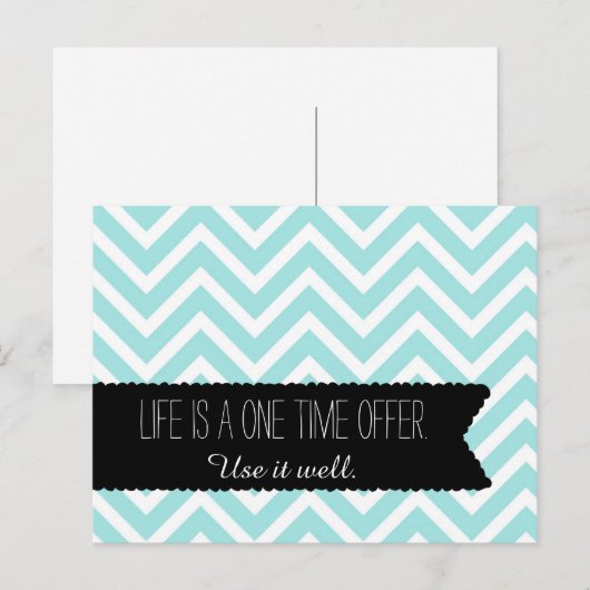 Citation Blue Chevron LIFE - Motivation - Carte po (Devant / Derrière)