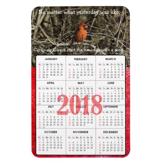 Citation cardinale 2018 Magnet calendrier (Vertical)
