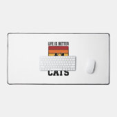 Citation Chats Vintage Design Rétro Coucher de Sol (Clavier et souris)