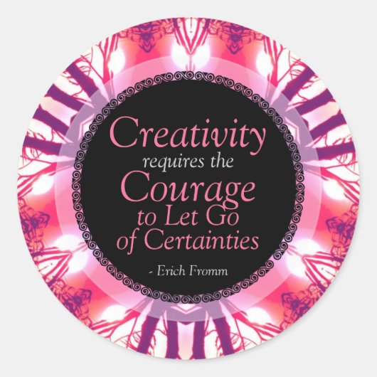 Citation Courage Créativité Autocollant d'art pers (Devant)