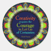 Citation Courage Créativité Autocollant d'art pers (Devant)