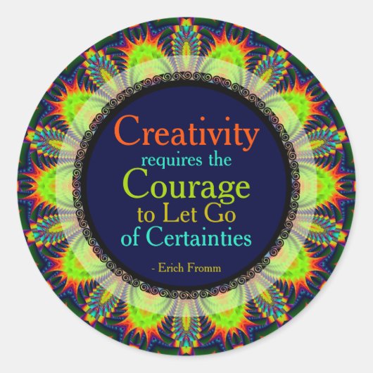 Citation Courage Créativité Autocollant d'art pers (Devant)
