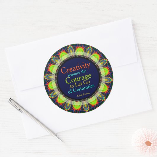 Citation Courage Créativité Autocollant d'art pers (Enveloppe)