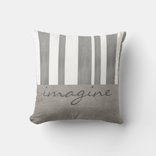 citation coussin gris et blanc rayures