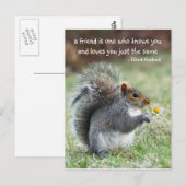Citation d'amitié pour l'écureuil souriant Carte p (Devant / Derrière)