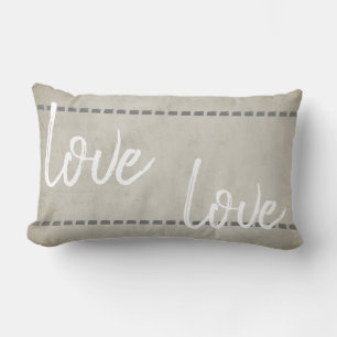 citation d'amour coussin style rustique chic gris