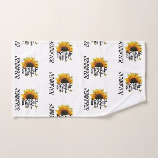 Citation d'amour papillon de l'aquarelle jaune (Serviette à main)