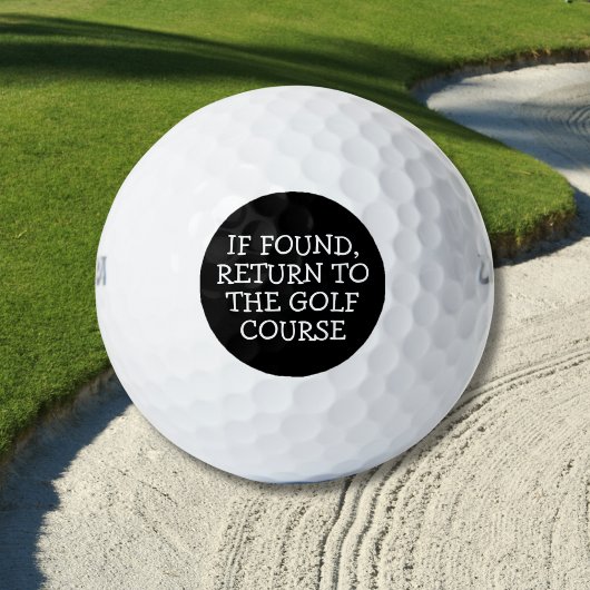 Citation de balle de golf perdue drôle Simple noir
