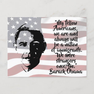 Citation de Barack Obama avec carte postale Americ