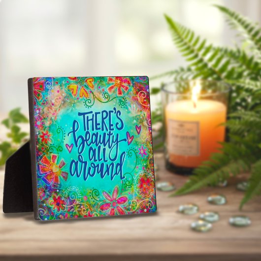 Citation de beauté florale Plaque inspirante