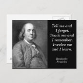 Citation de Ben Franklin - Carte postale (Devant / Derrière)