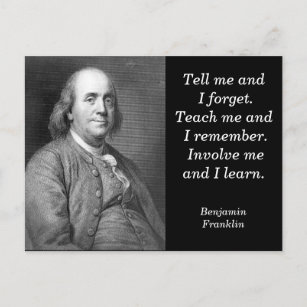 Citation de Ben Franklin - Carte postale