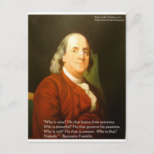 Citation de Ben Franklin (Ce qui est sage) Cartes 