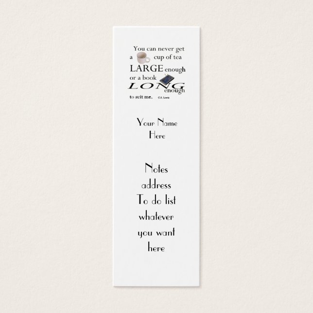 Citation de C.S.Lewis de Reader Signet à Customise (Devant)