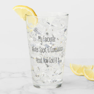 Citation de cadeau drôle Mon verre de sport d'hive