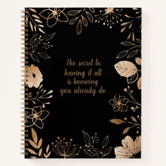 Citation de Carnet Floral Gold & Black 2024