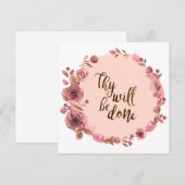 Citation de carte blanche Scripture Fleurs de cour (Devant / Derrière)