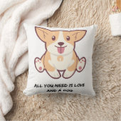 Citation de chien mignon Oreiller blanc 40×40 cm (Couverture)