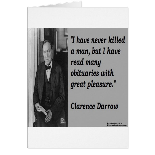 Citation de Clarence Darrow et de nécrologie (Devant)