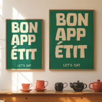 Citation de Cuisine Mur Poster Bon Appétit