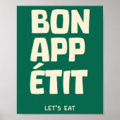 Citation de Cuisine Mur Poster Bon Appétit (Devant)