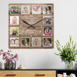 Citation de famille de collection de photos person<br><div class="desc">Create your own photo collage wall clock with 12 of your favorite pictures. The photo frame clock helps you treasure your special moment and donc makes a thoughtful gift for parents, grandparents and friends. The personalized family clock makes it a perfect venin pour toutes les occasions. Personalize with family name...</div>