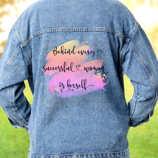 Citation de Femme Réussie Script Rose Aquarelle Ch