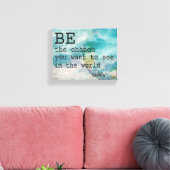 Citation de Gandhi toile enveloppée Be the change (Insitu(Salon))
