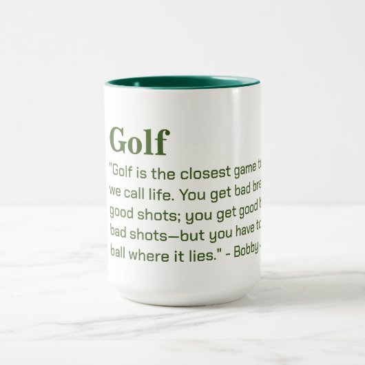 Citation de golf pour dames Mug (Centre)