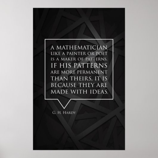 Citation de Hardy - Math Posters (Devant)