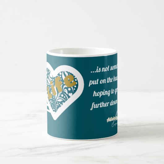 Citation de la vie Mug Turquoise par la poète Adie (Centre)