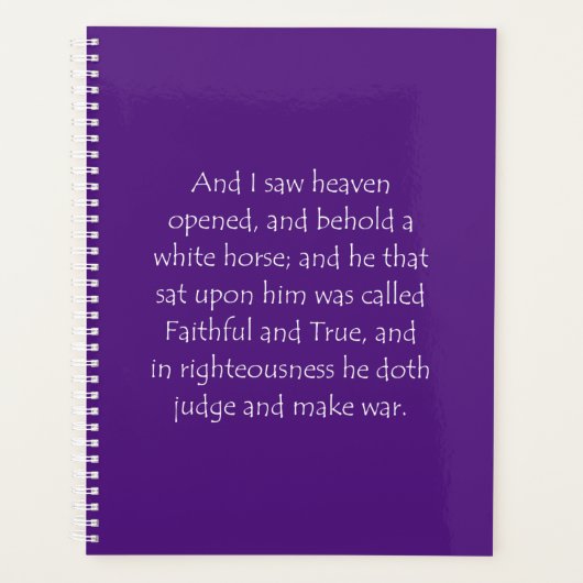 Citation de l'écriture Révélation 19 11 (Devant)