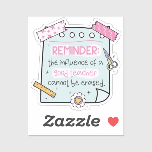Citation de l'enseignant super Rappels Stickers (Feuille)