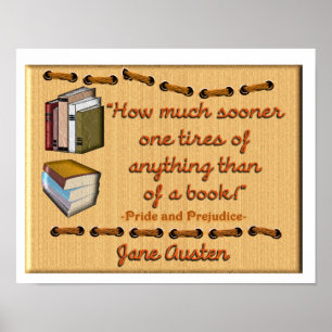 Citation de livre Jane Austen - Poster