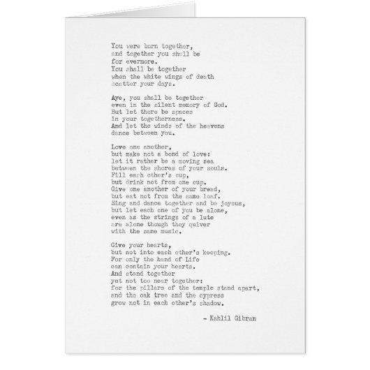 Citation de machine à écrire Kahlil Gibran (Devant)