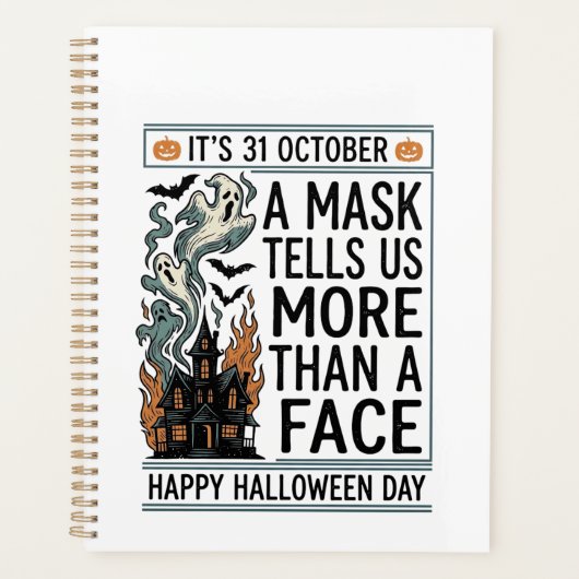 Citation de Masque Halloween Vintage Vector Design (Devant)