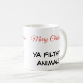 Citation de Mug "Joyeux Noël Ya Animal pourri" (Devant droit)