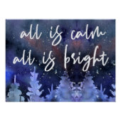 Citation de Noël Affiche des écritures bleues (Devant)