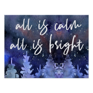 Citation de Noël Affiche des écritures bleues